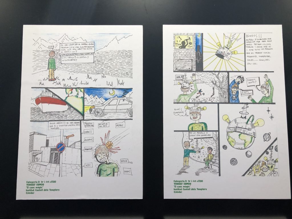 Peli o Manta. Viviendo (en) el saló del cómic. Cómic infantil Oumou.