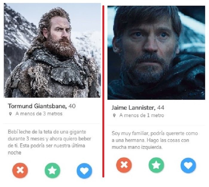 Memes Juego de tronos 8x02. Peli o Manta. Tormund y Jaime Tinder