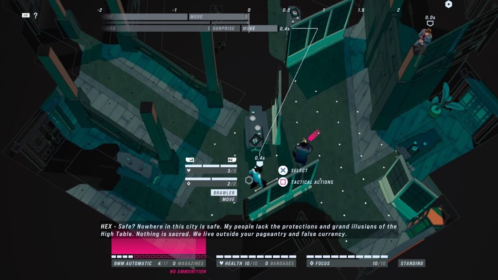 Tendrás que calcular qué acciones hacer antes de que los enemigos te ataquen. Review John Wick Hex