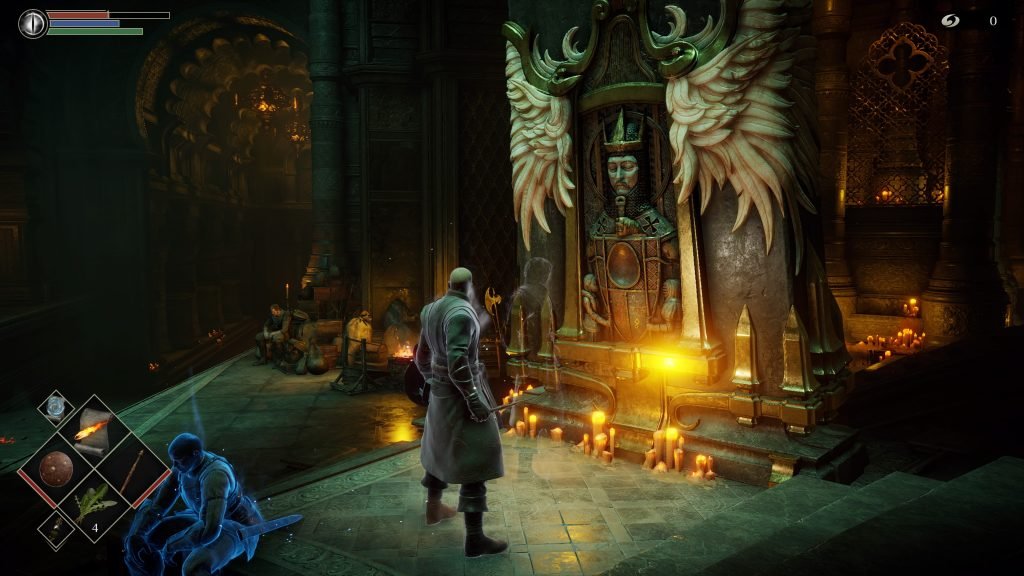 Un aventurero contempla una Archipiedra en el Nexo