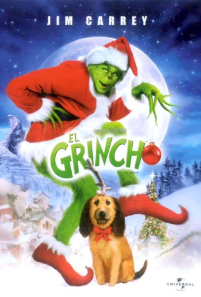 Puede verse el cartel de la película El Grinch. Una de las películas elegidas en esta Recopilación de películas navideñas. 