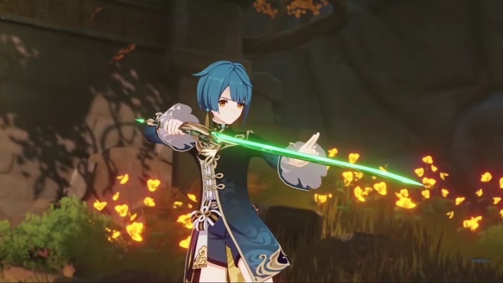 Xingqiu preparado para entrar a matar