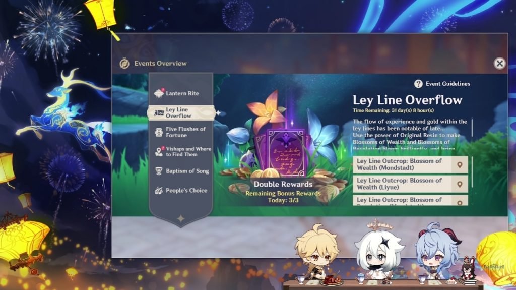 En este evento conseguiremos muchos premios! Disponible sólo durante Genshin Impact: El festival de las linternas