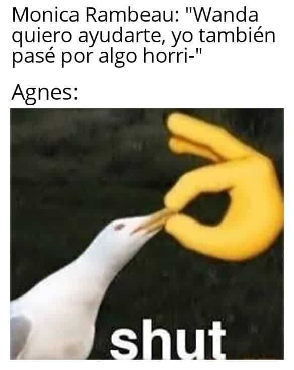 Memes WandaVision. Peli o Manta. Shut up, Monica