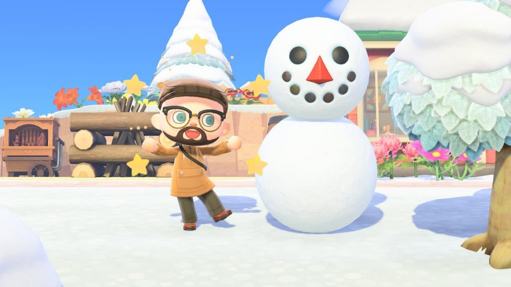 Un Año de Animal Crossing da para mucho, hasta para hacer muñecos de nieve.