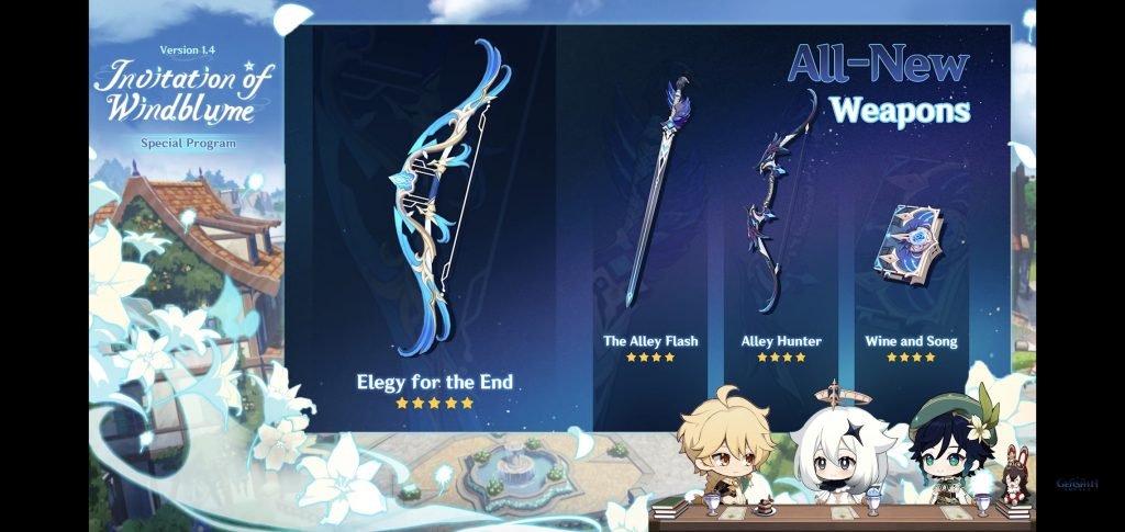 Un vistazo a las nuevas armas que llegan con Genshin Impact 1.4