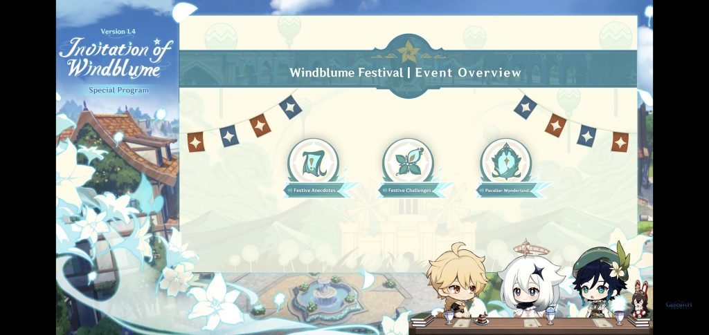 El "roadmap" del Festival de las Flores del Viento que comenzará con Genshin Impact 1.4