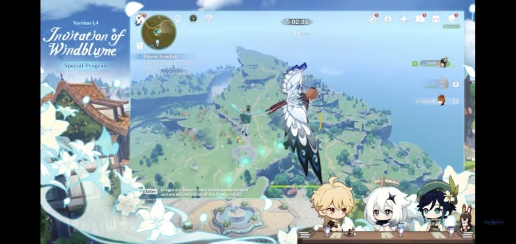 Venti y Nobile haciendo parapente con estilo en nuestro noticiero sobre Genshin Impact 1.4